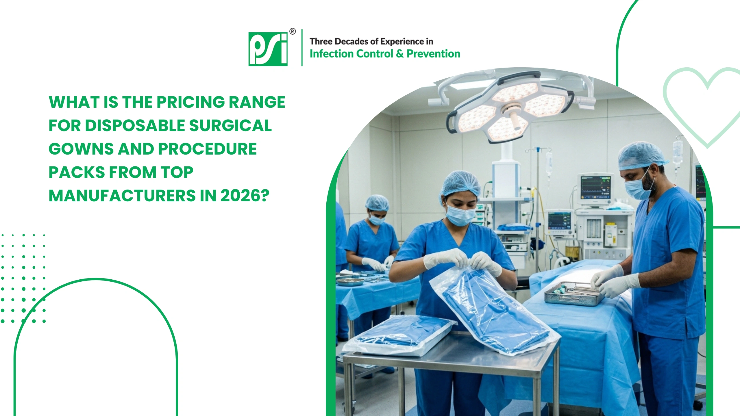 What is the pricing range for disposable surgical gowns and procedure packs from top manufacturers in 2026?