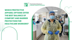 Which protective apparel options offer the best balance of comfort and barrier protection for healthcare workers?